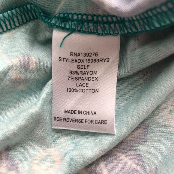 Daniel Rainn Womens Blouse 1X Green Floral Sleeveless Back Closure NWT - Picture 7 of 8